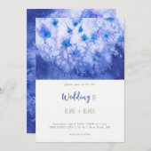 Winter Blue Garden Wedding Einladung (Vorne/Hinten)