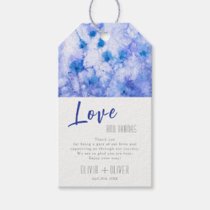 Winter Blue Garden Wedding Liebe und Danke Geschenkanhänger