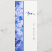 Winter Blue Garden Wedding Menu Menükarte (Rückseite)