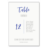 Winter Blue Garden Wedding Tischnummer (Rückseite)