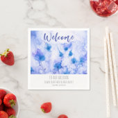 Winter Blue Garden Wedding Willkommen Serviette (Beispiel)
