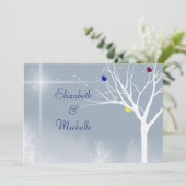 Winter Blue Gay/Lesbisch Custom Weditation Einladu Einladung (Stehend Vorderseite)