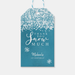 Winter Blue Geburtstagsparty Vielen Dank, dass Sie Geschenkanhänger