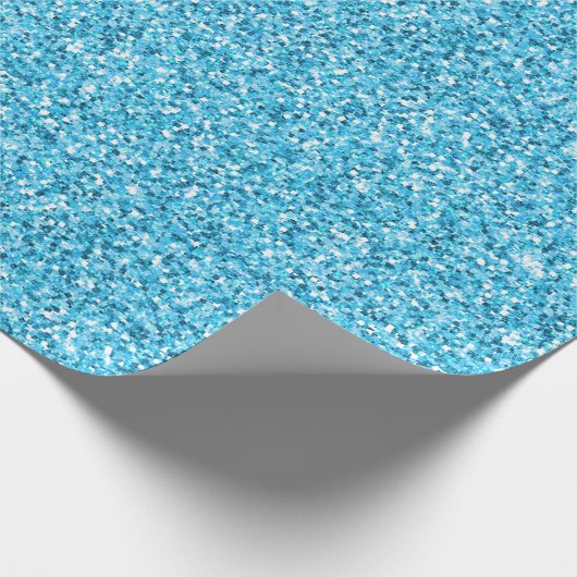 Winter Blue Glitzer Geschenkpapier (Ecke)