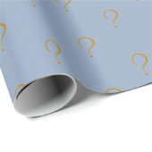 Winter Blue Gold Script Fragezeichen Geschenkpapier (Rolleneckpunkt)
