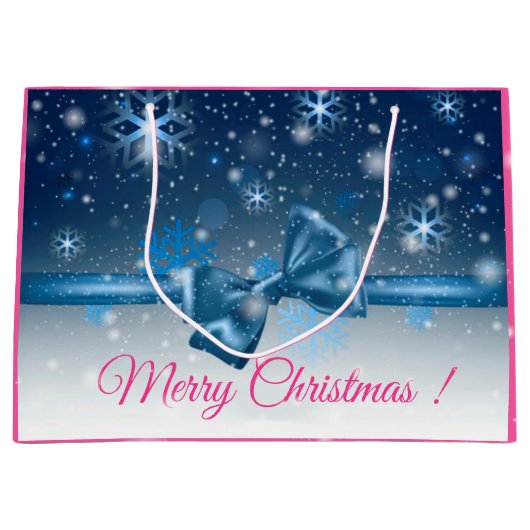 Winter Blue Große Geschenktüte (Vorderseite)