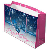 Winter Blue Große Geschenktüte (Rückseite Schrägansicht)