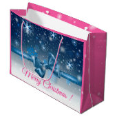 Winter Blue Große Geschenktüte (Vorderseite Schrägansicht)