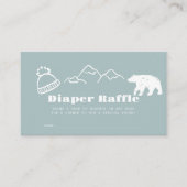 Winter Blue Hand-Drawn Baby Diaper Raffle Ticket Begleitkarte (Vorderseite)