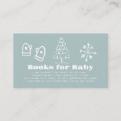 Winter Blue Hand-Drawn Baby Shower Book Request Begleitkarte (Vorderseite)
