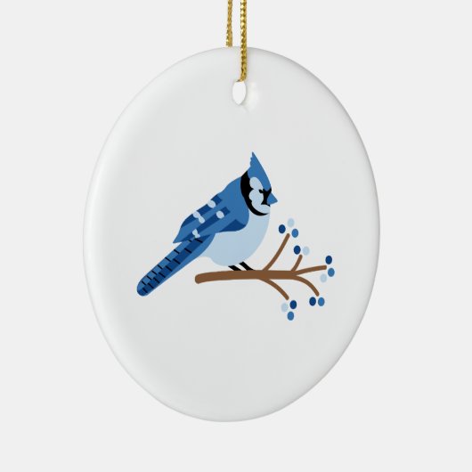 Winter Blue Jay Keramik Ornament (Rechts)