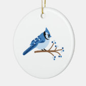 Winter Blue Jay Keramik Ornament (Links)