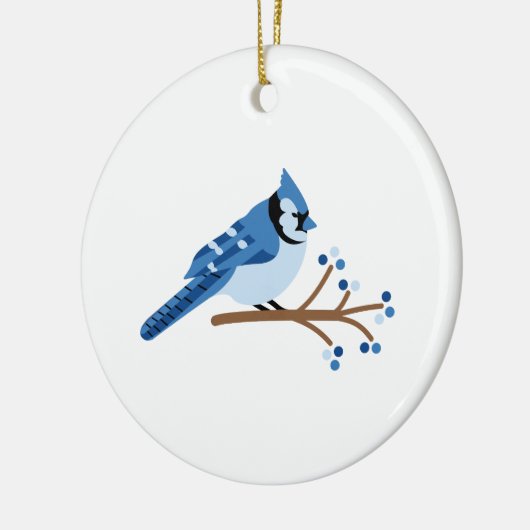 Winter Blue Jay Keramik Ornament (Links)