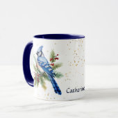 Winter Blue Jay Nature Tasse (Vorderseite Links)