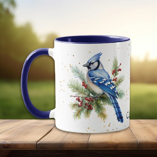 Winter Blue Jay Nature Tasse