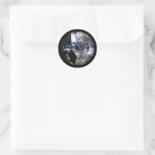 Winter Blue Jay Runder Aufkleber (Tasche)