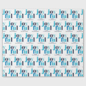 Winter Blue "Joyful Personalisiert Holiday" Geschenkpapier (Flach)