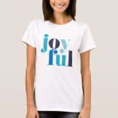 Winter Blue "Joyful" Weihnachten T-Shirt (Vorderseite)