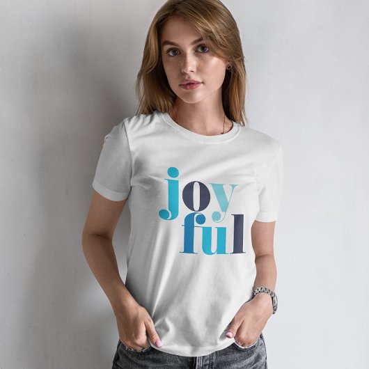 Winter Blue "Joyful" Weihnachten T-Shirt