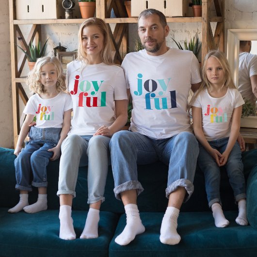 Winter Blue "Joyful" Weihnachten T-Shirt