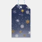 Winter Blue Lila Gold Schneeflocken Magie Geburtst Geschenkanhänger (Rückseite)