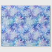 Winter Blue Lila Snowflakes Weihnachten Geschenkpapier (Flach)