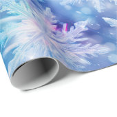 Winter Blue Lila Snowflakes Weihnachten Geschenkpapier (Rolleneckpunkt)