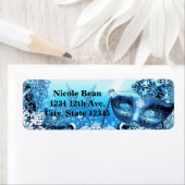 Winter Blue Masquerade Maske & Schneeflocken Elega (Insitu)