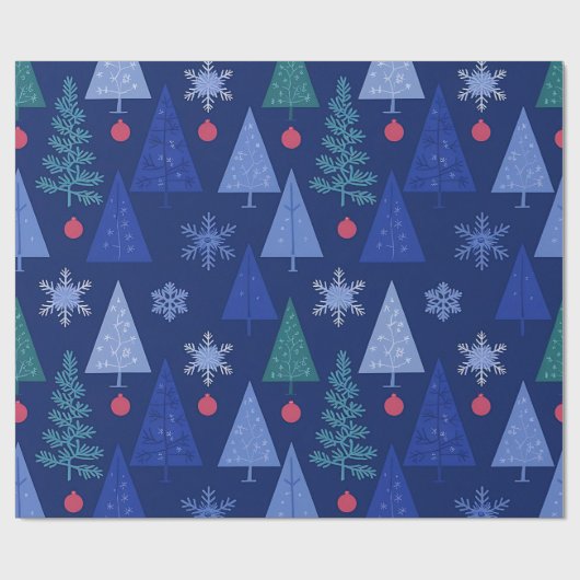 Winter Blue Modern Geschenkpapier (Flach)