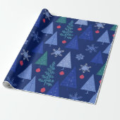 Winter Blue Modern Geschenkpapier (Ungerollt)