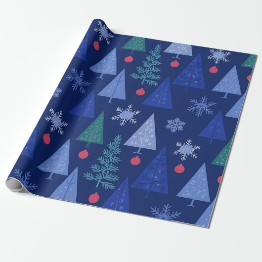 Winter Blue Modern Geschenkpapier (Ungerollt)