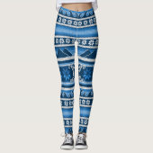 Winter Blue Nordic Design Leggings (Vorderseite)