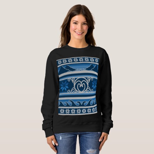 Winter Blue Nordic Design Sweatshirt (Vorne ganz)