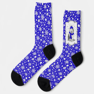 Winter Blue Old English Sheepdog Dog (Grau 1) Nied Socken