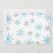 Winter Blue Onederland Girl 1. Geburtstag Foto Einladung (Rückseite)