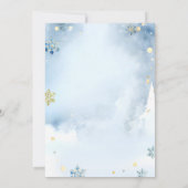 Winter Blue Onederland Waldtiere Geburtstag Einladung (Rückseite)