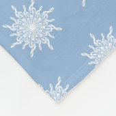 Winter Blue Ornamental G-Clef Snowflake Muster Fleecedecke (Ecke)