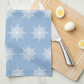 Winter Blue Ornamental G-Clef Snowflake Muster Geschirrtuch (Viertel Falte)