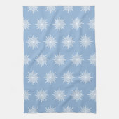 Winter Blue Ornamental G-Clef Snowflake Muster Geschirrtuch (Vertikal)