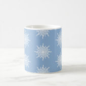 Winter Blue Ornamental G-Clef Snowflake Muster Kaffeetasse (Mittel)