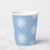 Winter Blue Ornamental G-Clef Snowflake Muster Pappbecher (Rückseite)