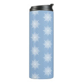 Winter Blue Ornamental G-Clef Snowflake Muster Thermosbecher (Nach links gedreht)