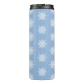 Winter Blue Ornamental G-Clef Snowflake Muster Thermosbecher (Rückseite)