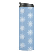 Winter Blue Ornamental G-Clef Snowflake Muster Thermosbecher (Nach rechts gedreht)