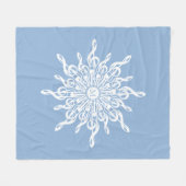 Winter Blue Ornamental Monogram G-Clef Snowflake Fleecedecke (Vorderseite (Horizontal))