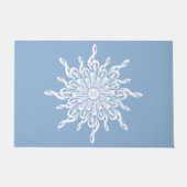 Winter Blue Ornamental Monogram G-Clef Snowflake Fußmatte (Vorderseite)