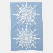 Winter Blue Ornamental Monogram G-Clef Snowflake Geschirrtuch (Vertikal)