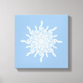 Winter Blue Ornamental Monogram G-Clef Snowflake Leinwanddruck