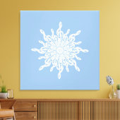 Winter Blue Ornamental Monogram G-Clef Snowflake Leinwanddruck (Insitu (Wohnzimmer))