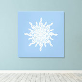 Winter Blue Ornamental Monogram G-Clef Snowflake Leinwanddruck (Insitu (Holzboden))